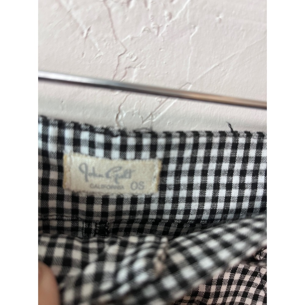 Brandy Melville Gingham Mini Skirt Black White OS - Picture 3 of 4